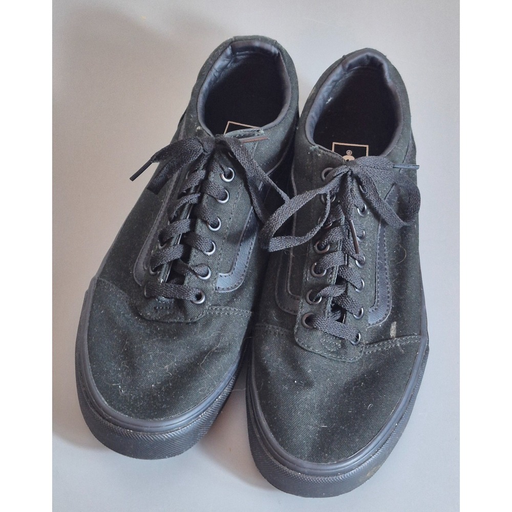 Vans Off The Wall Mens Black Canvas Low Top Shoes 10.5
